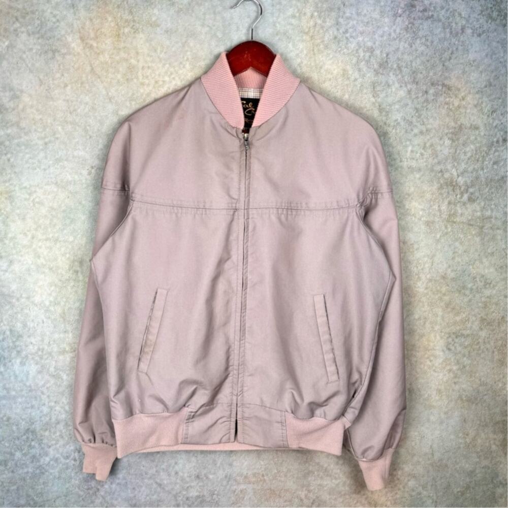 VTG 80s Cal Craft Full Zip Jacket Mens Sz M Gray Collared USA Retro Grandpa